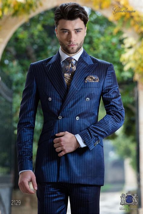 gucci blue pinstripe suit|Men's Designer Luxury Suits, Jackets & Blazers .